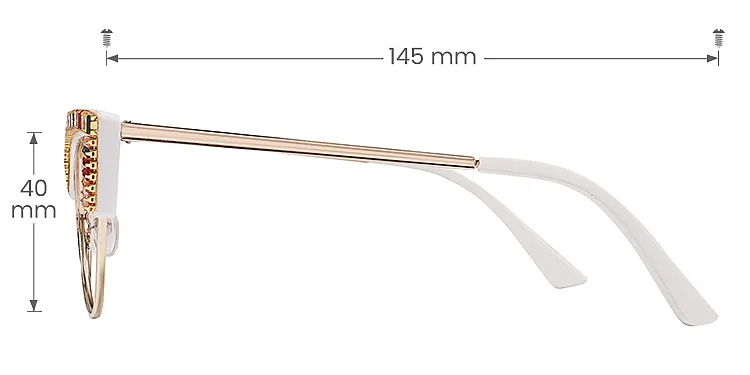 Patty white gold   Metal  Eyeglasses, size view