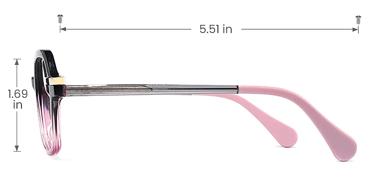 Amani black pink   Acetate  Eyeglasses, size view