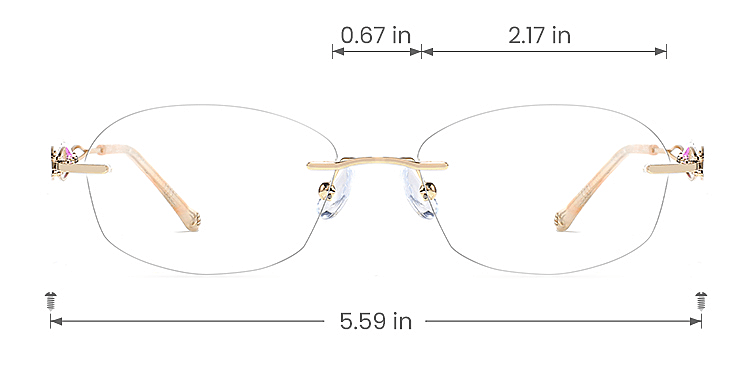 Lindsay gold   Metal  Eyeglasses, size view