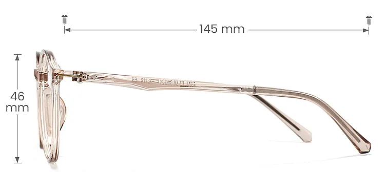 Teagan champagne   Plastic  Eyeglasses, size view
