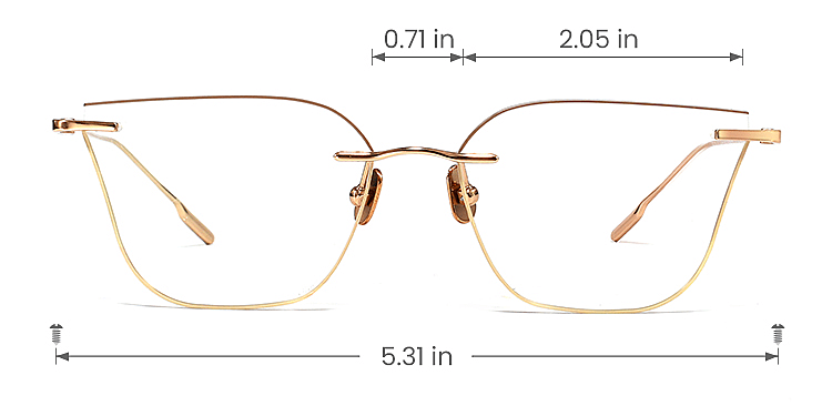 Rika rose gold brown champagne   Titanium  Eyeglasses, size view