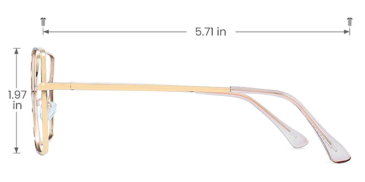 Alona warm tortoise gold   Metal  Eyeglasses, size view