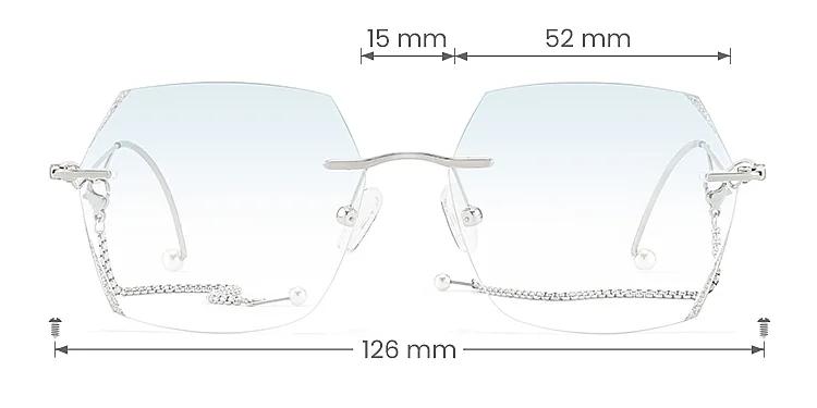 Sapphire silver   Metal  Sunglasses, size view