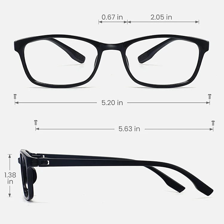 Fiona black   Plastic  Eyeglasses, size view