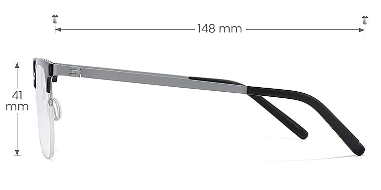 Leo black   Plastic  Eyeglasses, size view