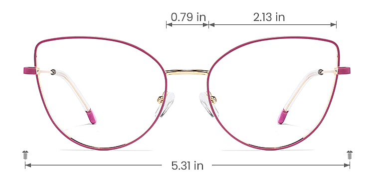 Piia purple   Metal  Eyeglasses, size view
