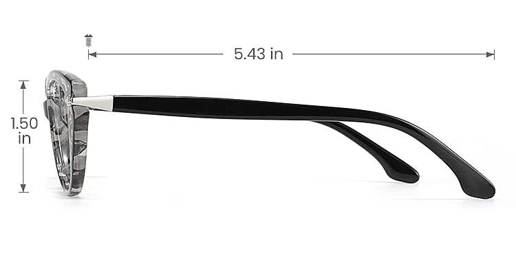 Pamela black   Plastic  Eyeglasses, size view