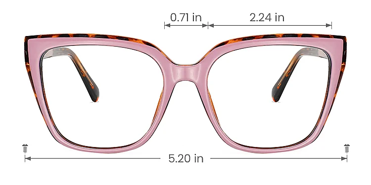 Milena pink warm tortoise   Plastic  Eyeglasses, size view