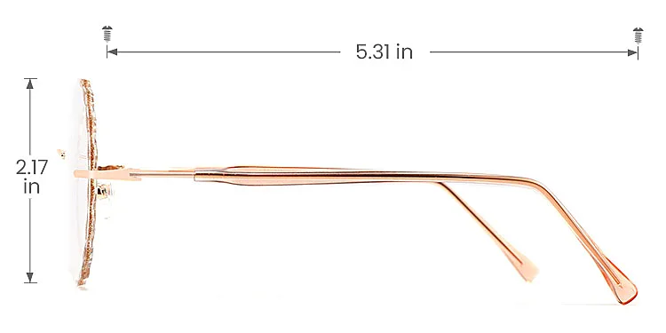 Claudia rose gold   Metal  Eyeglasses, size view
