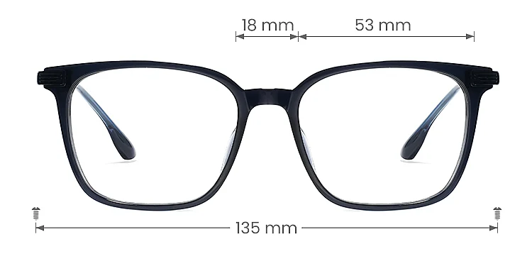 Lou dark grey   Plastic  Eyeglasses, size view