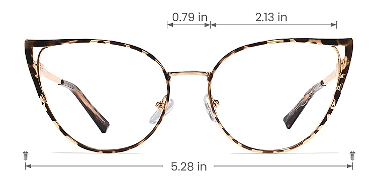 Darlene warm tortoise   Metal  Eyeglasses, size view