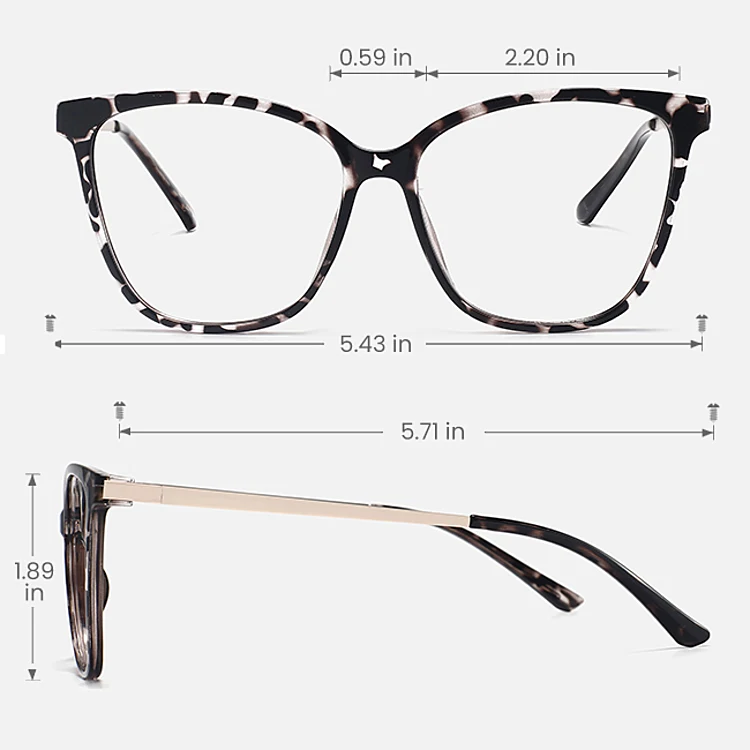 Caspian black tortoise   Plastic  Eyeglasses, size view