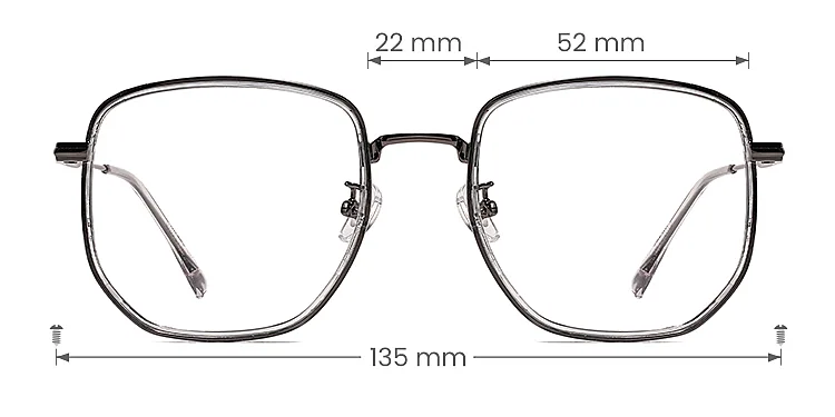Clady grey   Plastic  Eyeglasses, size view