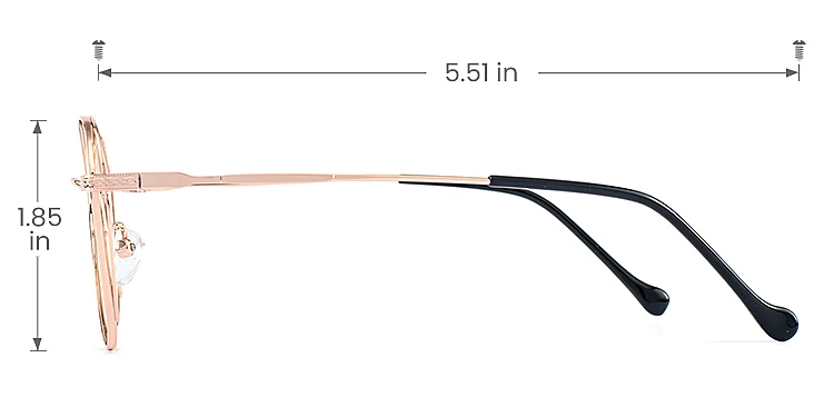 Batt rose gold   Metal  Eyeglasses, size view