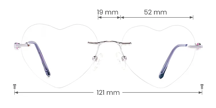 Loving silver   Metal  Eyeglasses, size view