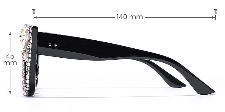 Alix black colorful   Plastic  Sunglasses, size view