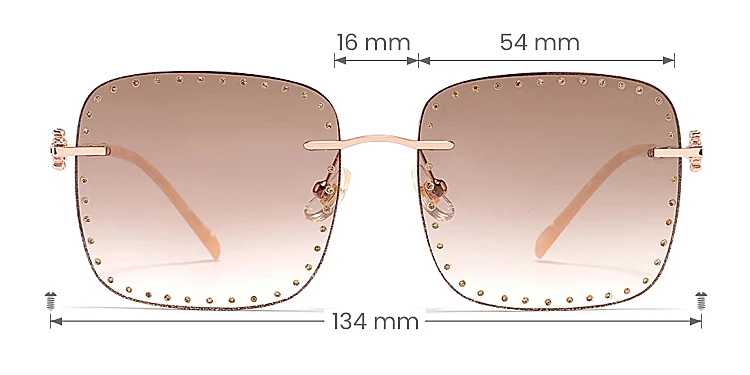 Super Star rose gold   Metal  Sunglasses, size view