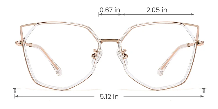 Arya clear   Metal  Eyeglasses, size view