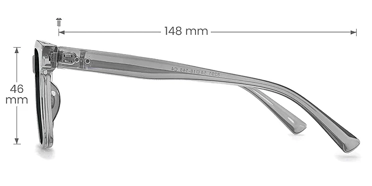 Luke grey   TR90  Sunglasses, size view