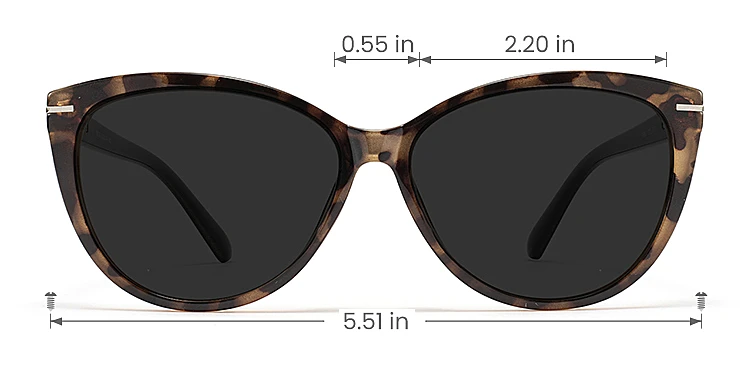 Xenia brown tortoise   TR90  Sunglasses, size view