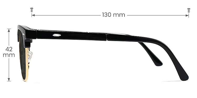 Sutton black gold   TR90  Sunglasses, size view