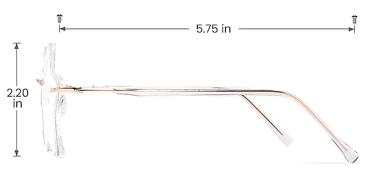 5 Stars silver   Metal  Eyeglasses, size view