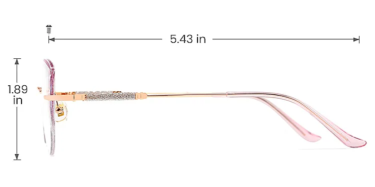 Glamour purple silver   Metal  Eyeglasses, size view