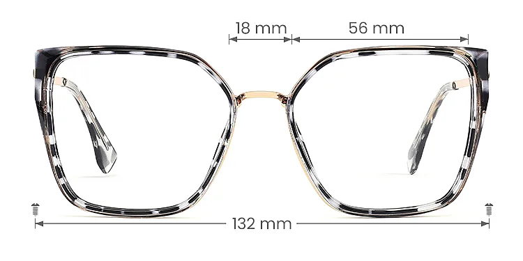 Bozi black tortoise   Plastic  Eyeglasses, size view