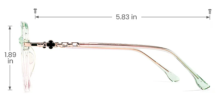 Annis purple green   TR90  Eyeglasses, size view
