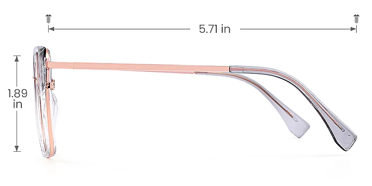 Bozi grey clear   Plastic  Eyeglasses, size view