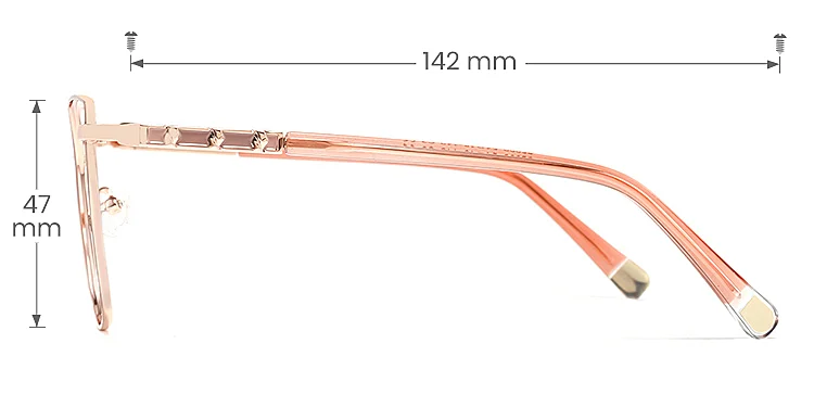 Aiko carmine   Metal  Eyeglasses, size view