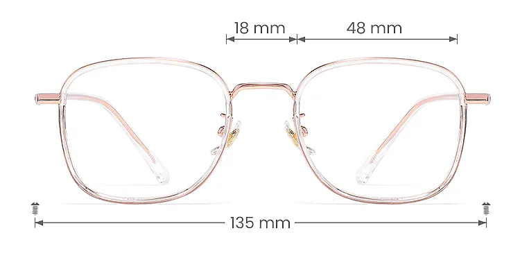 Shira clear   Plastic  Eyeglasses, size view