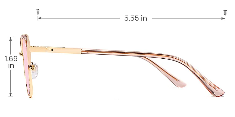 Jaelynn pink   Metal  Sunglasses, size view