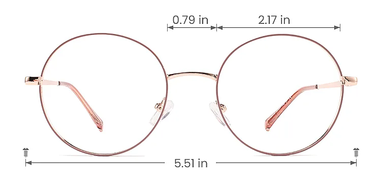 Ransey carmine   Metal  Eyeglasses, size view