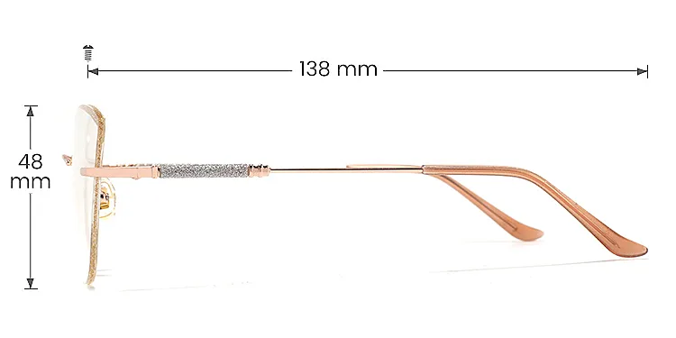 Glamour gold   Metal  Eyeglasses, size view