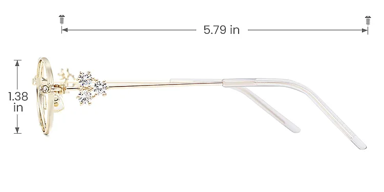 Lorena gold   Metal  Eyeglasses, size view
