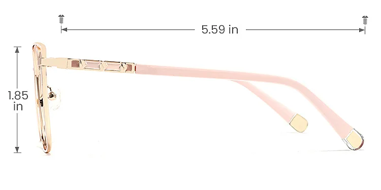 Aiko pink   Metal  Eyeglasses, size view