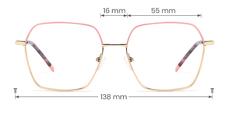 Titania pink gold   Titanium  Eyeglasses, size view