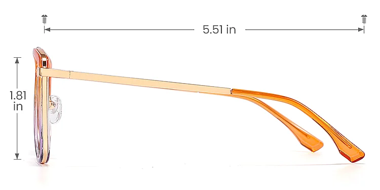 Simi orange purple   Plastic  Eyeglasses, size view
