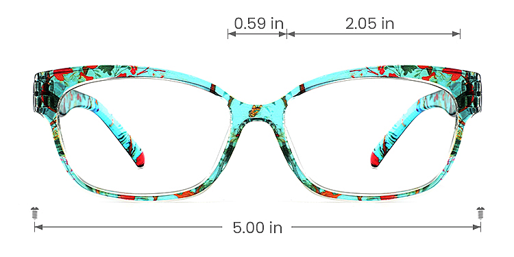 Safia green floral   Plastic  Eyeglasses, size view