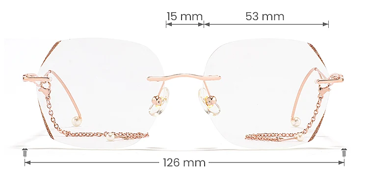 Yasi rose gold   Metal  Eyeglasses, size view