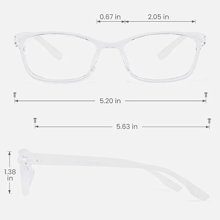 Fiona clear   Plastic  Eyeglasses, size view