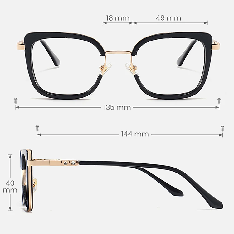 Ffion black   Plastic  Eyeglasses, size view