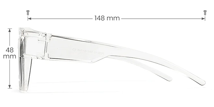 Cover clear   Plastic  Sunglasses, size view
