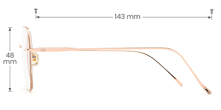 Cervine rose gold   Titanium  Eyeglasses, size view