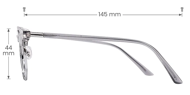Aviva grey silver   Plastic  Eyeglasses, size view