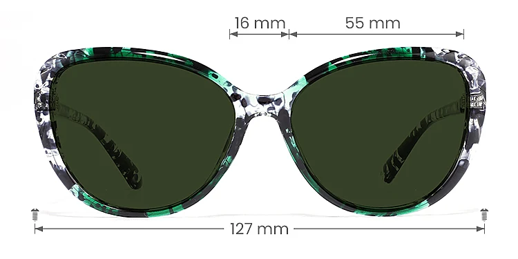 Kelley green tortoise   Plastic  Sunglasses, size view