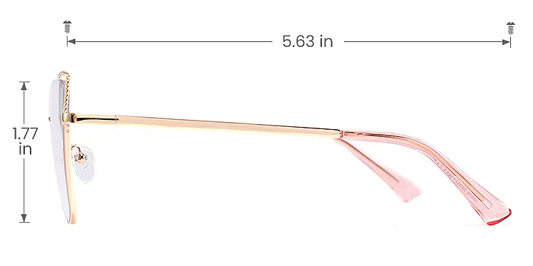 Loes pink gold   Metal  Eyeglasses, size view