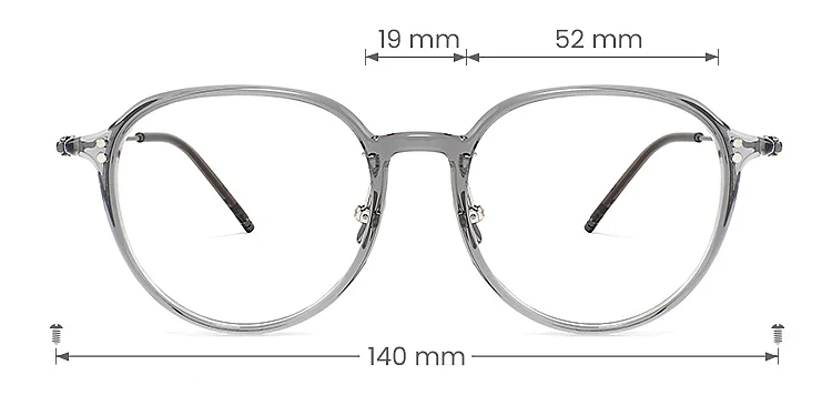 Hayes clear grey   Titanium  Eyeglasses, size view
