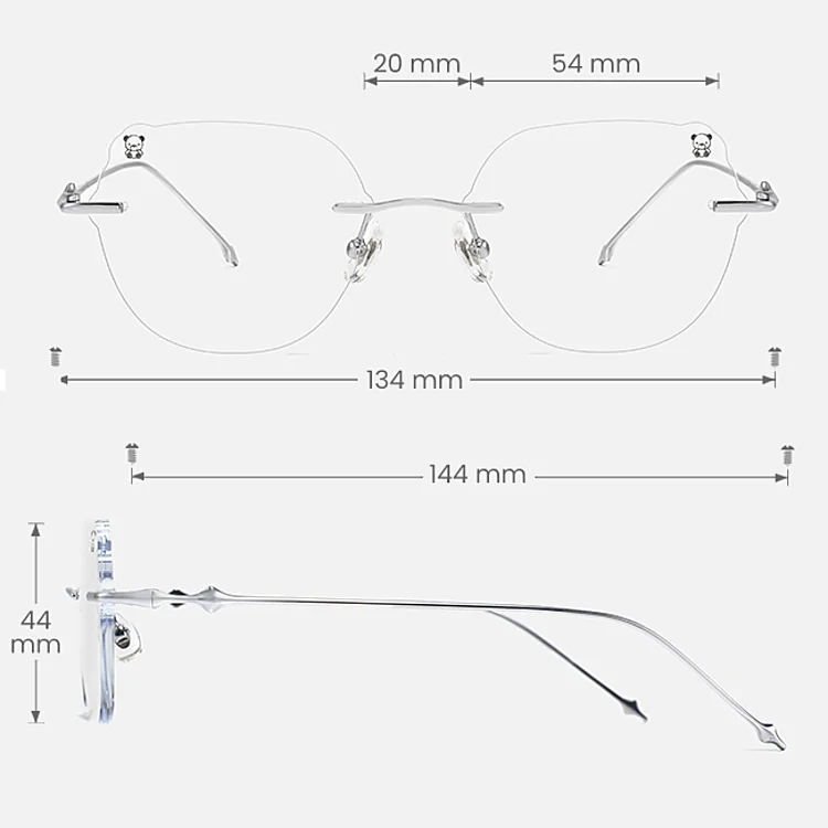 Cyra silver   Titanium  Eyeglasses, size view